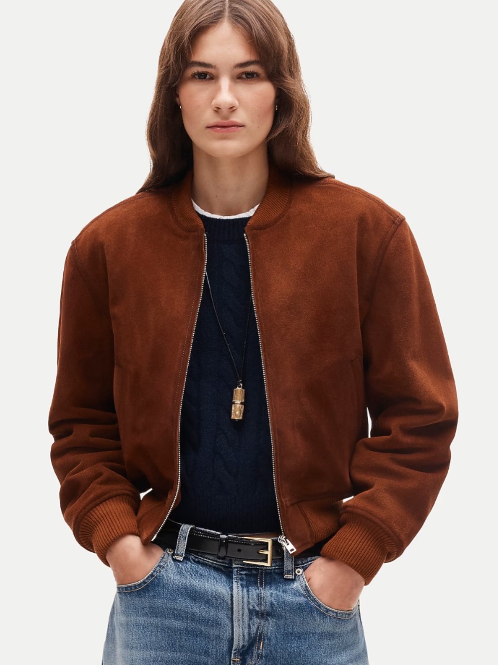 J. Crew Collection Suede Bomber Jacket